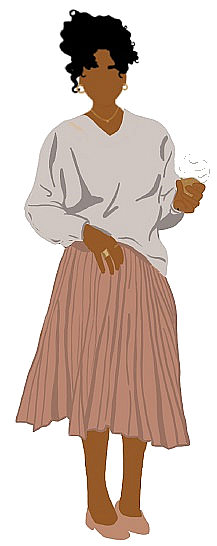 Dessin fait à la main de votre assistante Naomi se tenant debout